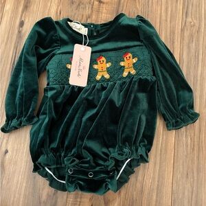 Velvet Green Kids One Piece by Mud Pie